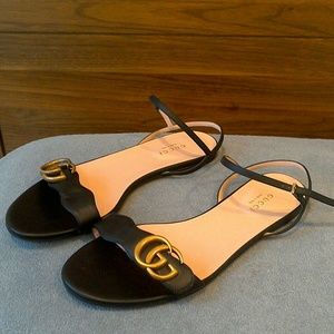 gucci marmont quarter strap flat sandal